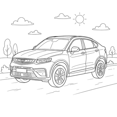Раскраска Geely Tugella для детей