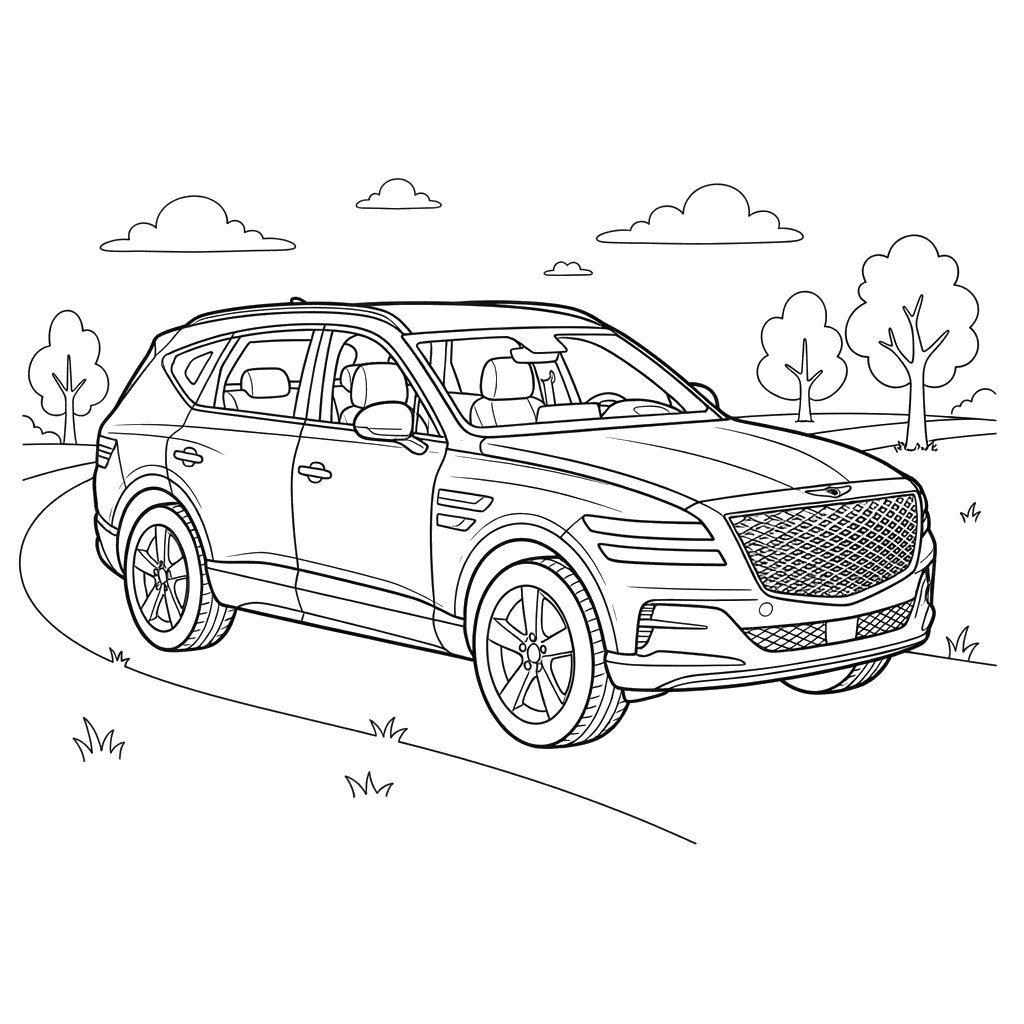 Dibujo para Colorear SUV Genesis GV80