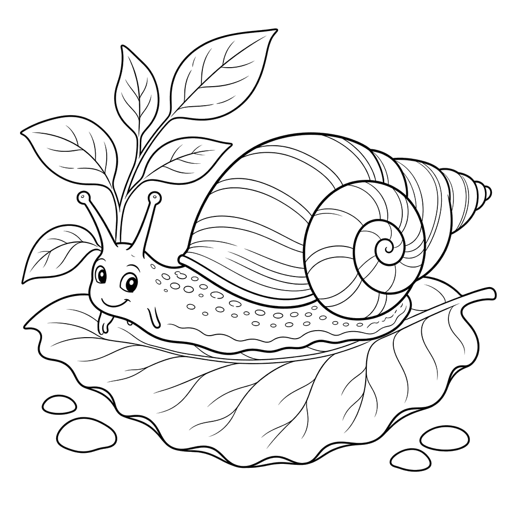 Caracol gigante Achatina na folha