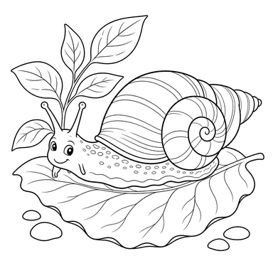Caracol gigante Achatina en una hoja