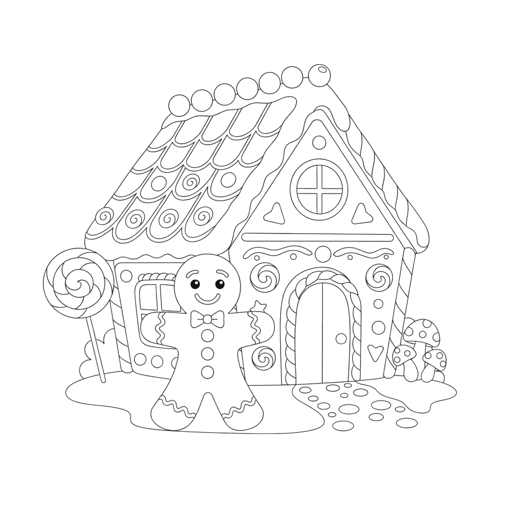 Bonhomme de pain d'épices dans sa maison