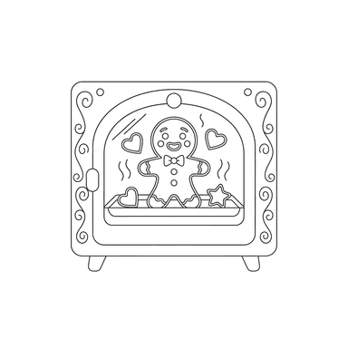 Coloriage Bonhomme Pain d'Épices au Four