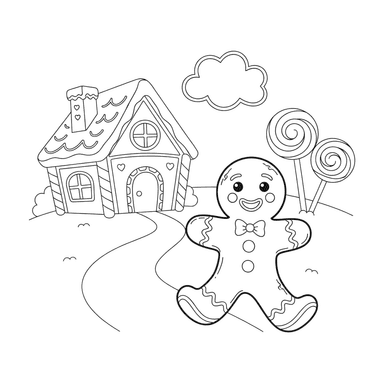 Coloriage Bonhomme de Pain d'Épice qui Court