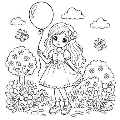 Fille aux longs cheveux tenant un ballon
