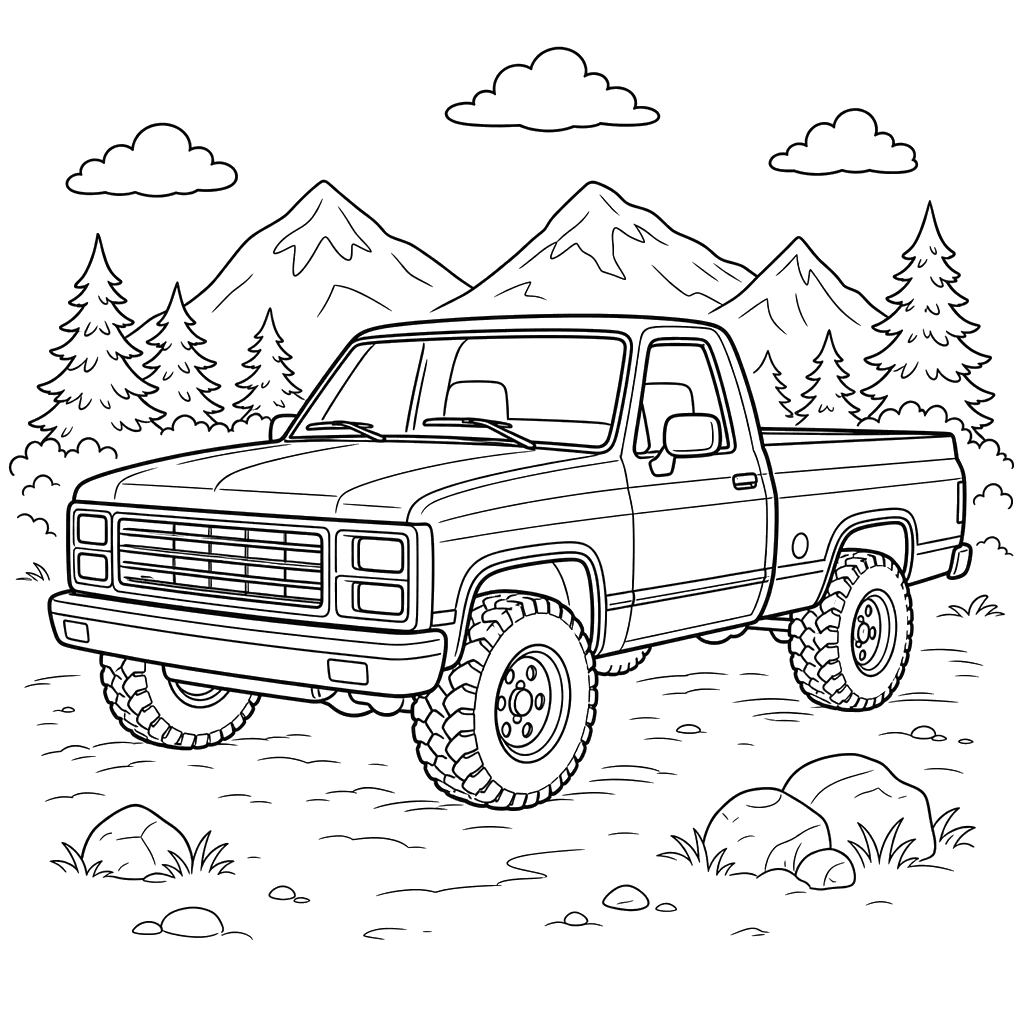 Coloriage GMC Sierra