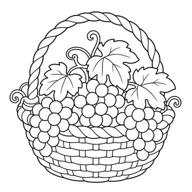 Uvas na cesta — página para colorir