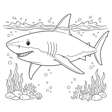 Dibujo para colorear de Tiburón Blanco