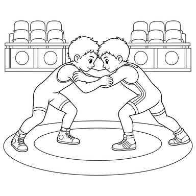Desenho para colorir: luta greco‑romana