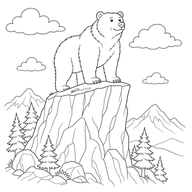 Grizzly Bear on a High Cliff