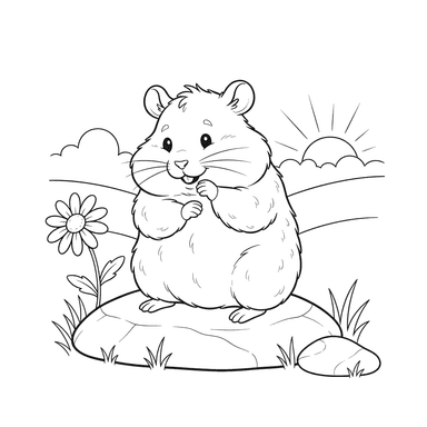 Coloriage Hamster Qui Fait Sa Toilette