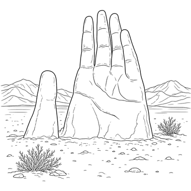 Dibujo para colorear de la Mano del Desierto