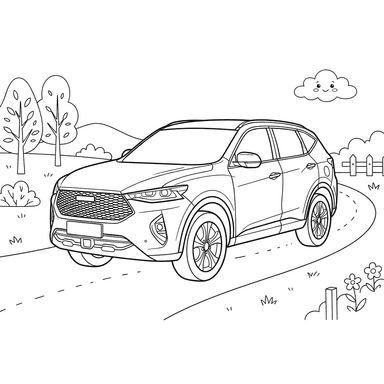 Coloriage Voiture Haval F7 pour Enfants