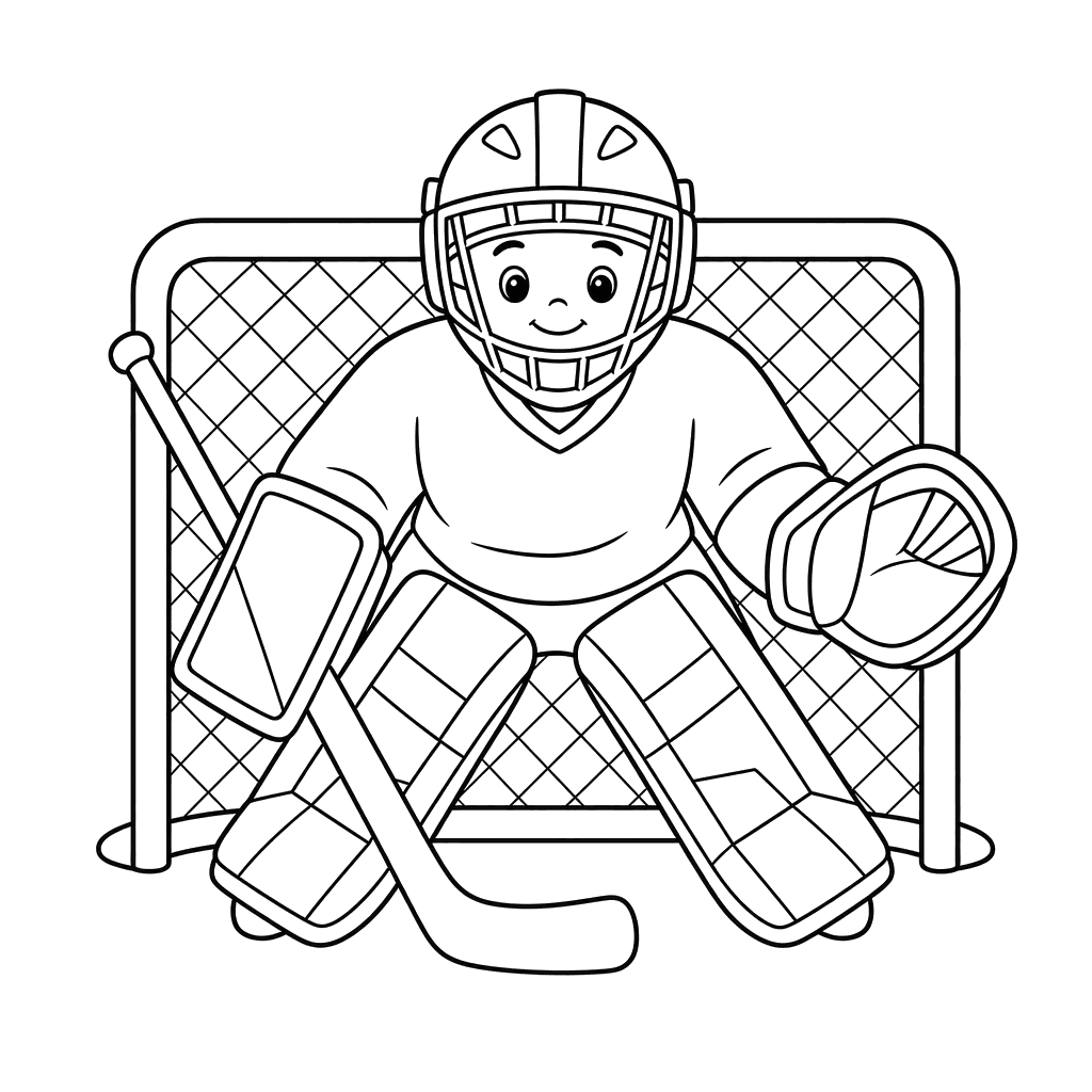 Ausmalbild: Hockey-Torwart