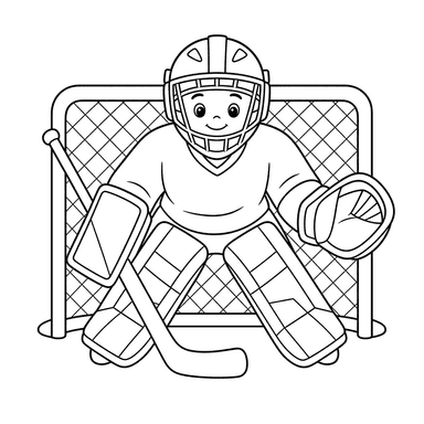 Ausmalbild: Hockey-Torwart