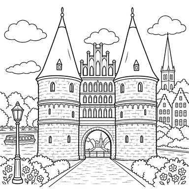 Holstentor in Lübeck Coloring Page