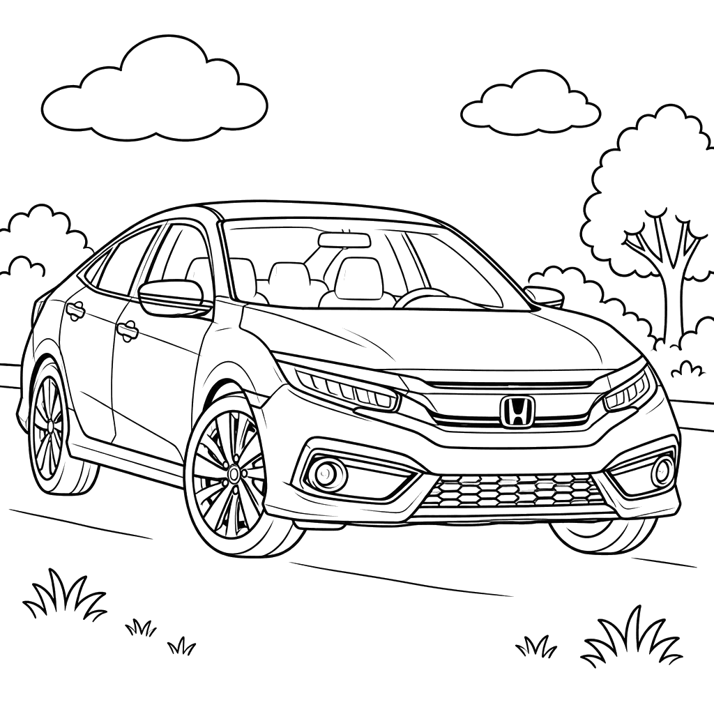 Desenho para colorir Honda Civic da 10ª geração