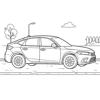 Honda Civic Car Coloring Page