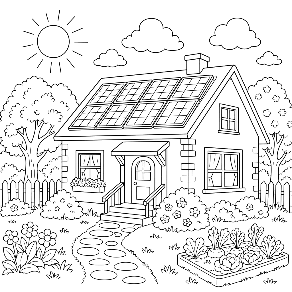 Maison avec Panneaux Solaires