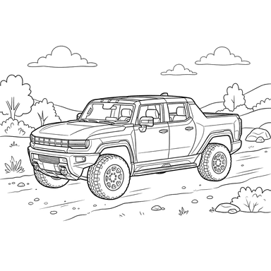Coloriage Hummer EV pour enfants