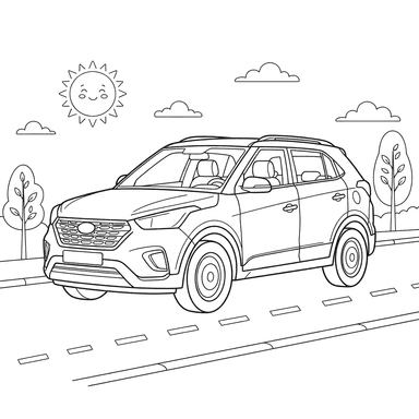 Coloriage Hyundai Creta pour enfants
