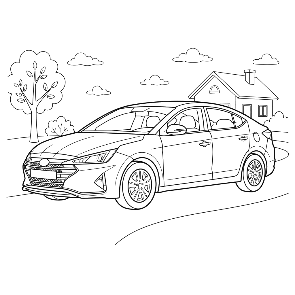 Раскраска Hyundai Elantra