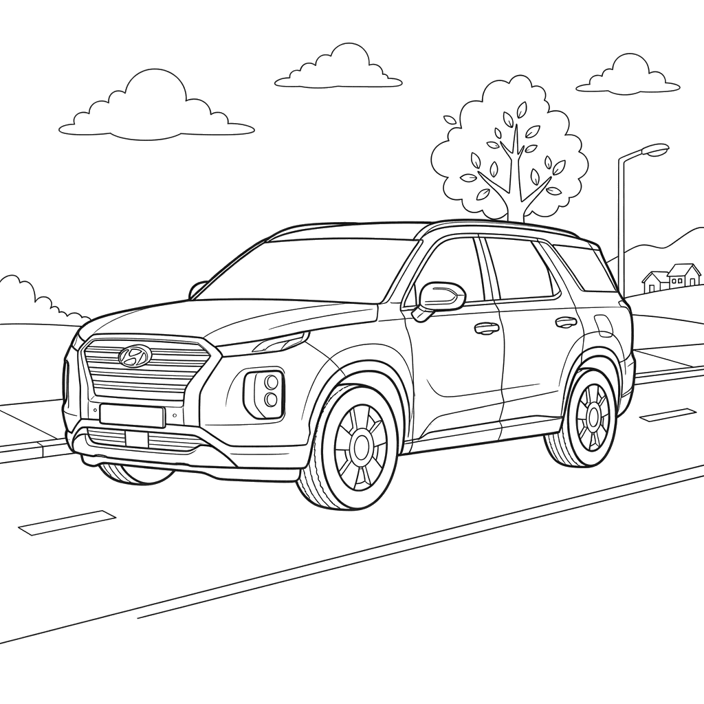 ColorBoom: Dibujo para Colorear Hyundai Palisade SUV