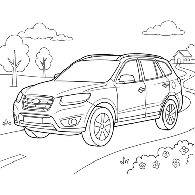 Hyundai Santa Fe Coloring Page