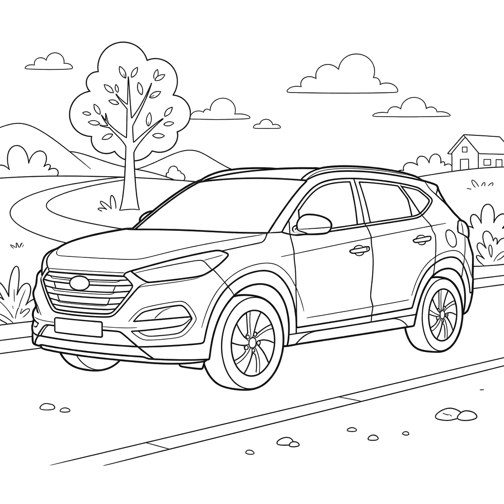 Dibujo para Colorear Coche Hyundai Tucson