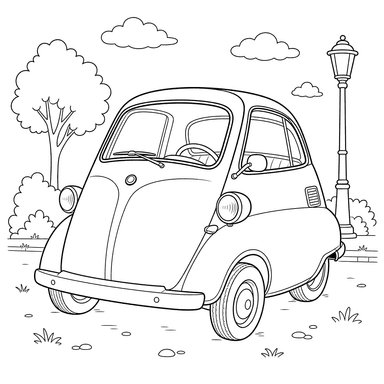 Isetta Auto Ausmalbild
