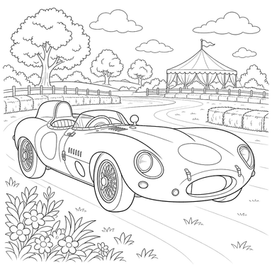 Jaguar D-Type Sportwagen Ausmalbild