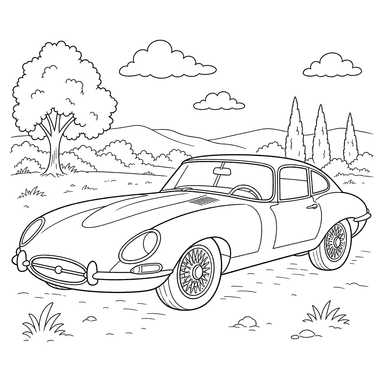 Dibujo para colorear de Jaguar E-Type