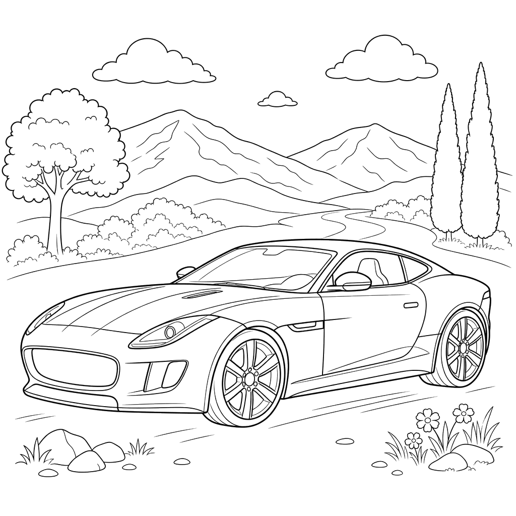 Jaguar F-Type Coupe Ausmalbild