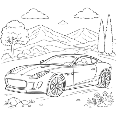 Dibujo para colorear de Jaguar F-Type Coupe