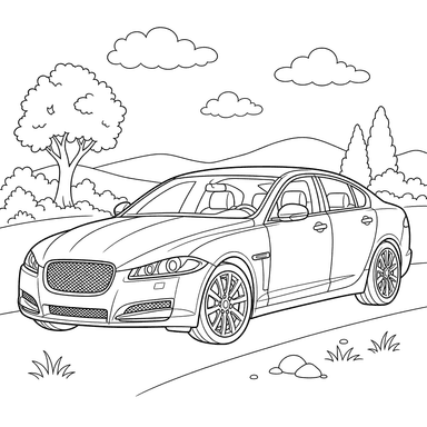 Jaguar XF Coloring Page
