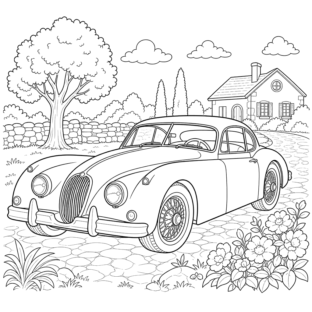 Desenho de Jaguar XK para colorir