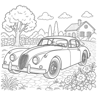 Jaguar XK Sportwagen Ausmalbild