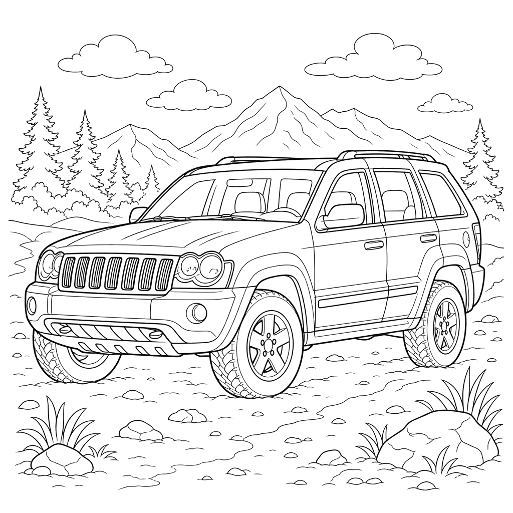 Jeep Grand Cherokee Coloring Page