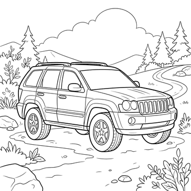Coloriage Jeep Grand Cherokee pour enfants