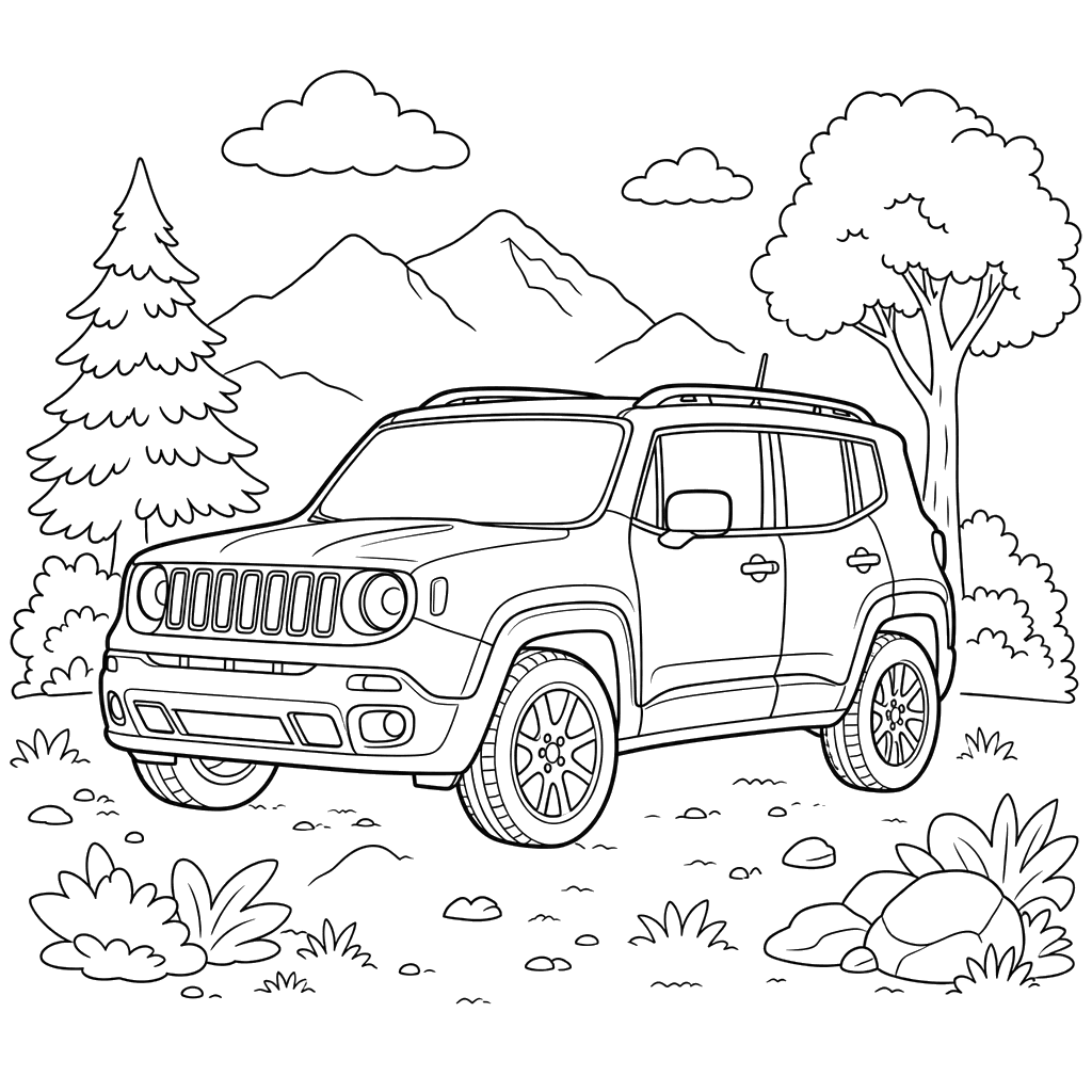 Jeep Renegade Coloring Page