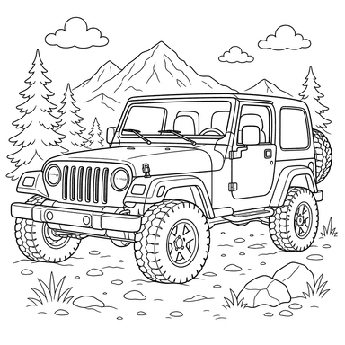 Dibujo para colorear de Jeep Wrangler