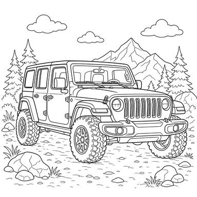 Jeep Wrangler Ausmalbild