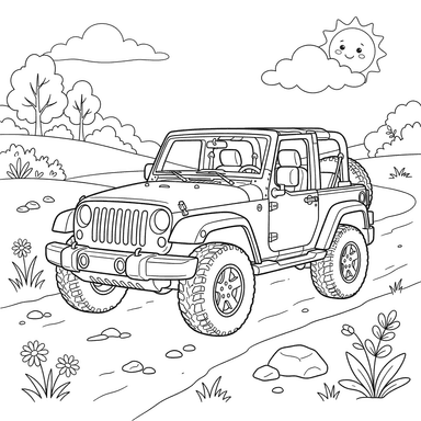 Jeep Wrangler Ausmalbild für Kinder