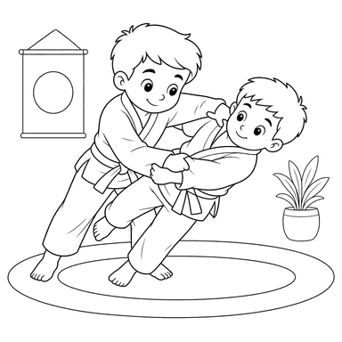 Dibujo para colorear de judo