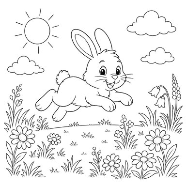 Springender Hase auf der Sommerwiese