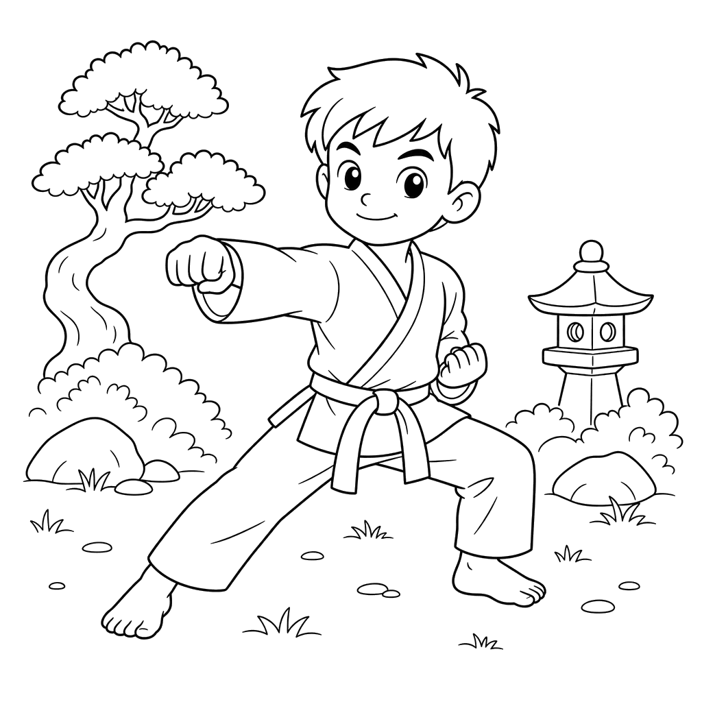 Desenho para colorir: Caratê