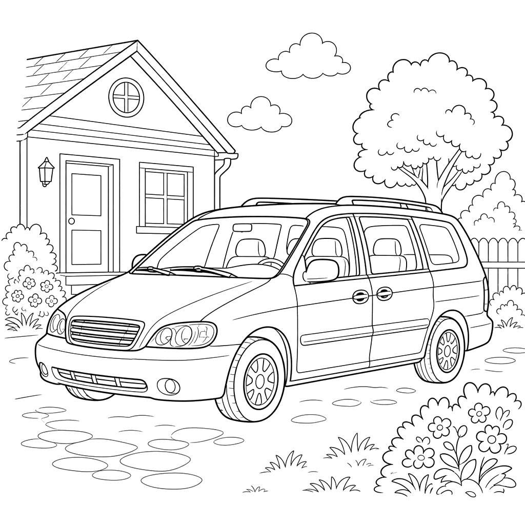 Minivan Kia Carnival perto da casa