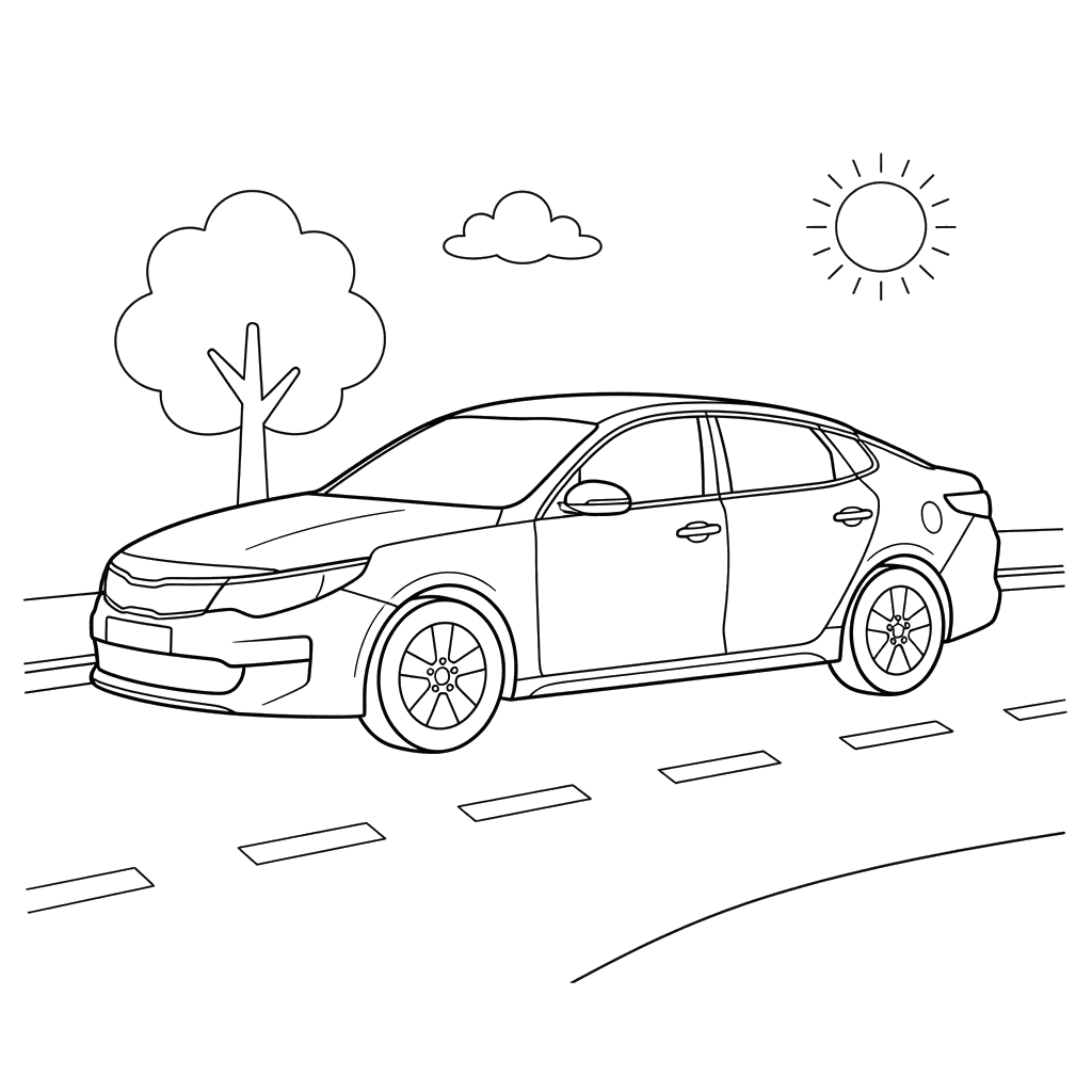 Kia K5 Auto Ausmalbild für Kinder