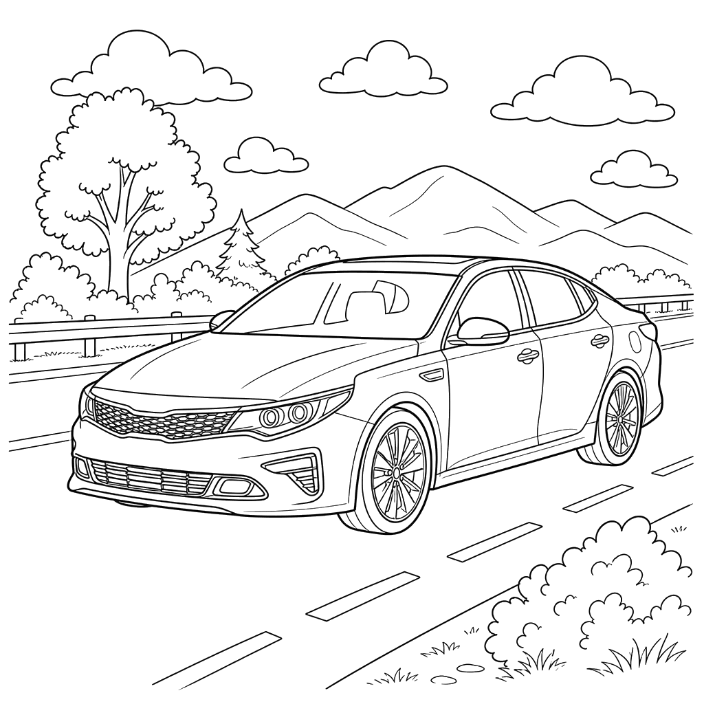 Desenho para Colorir de Sedan Kia Optima
