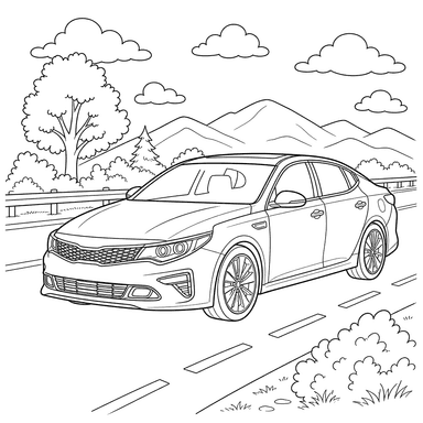 Dibujo para colorear de Sedán Kia Optima