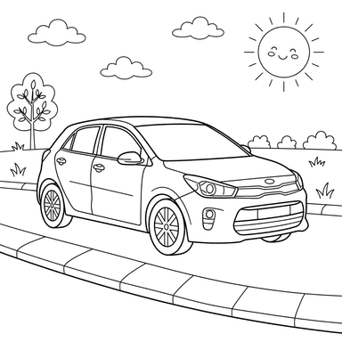 Раскраска автомобиль Kia Rio